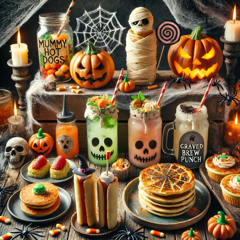 SPOOKY HALLOWEEN RECIPES FEATURING EERIE SNACKS, DRINKS, AND TREATS PERFECT FOR HALLOWEEN PARTIES.