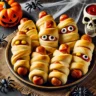 MUMMY HOT DOGS, HALLOWEEN SNACK, EASY HALLOWEEN RECIPE