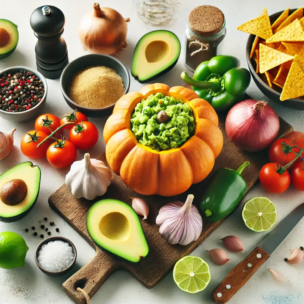 HALLOWEEN GUACAMOLE, PUMPKIN GUACAMOLE, HALLOWEEN DIP, GUACAMOLE RECIPE, SPOOKY SNACKS